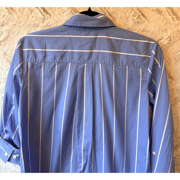 Madewell Maybel Top Womens XXS Blue Striped Button Up Adjustable Sleeves NWT NEW - Picture 5 of 14